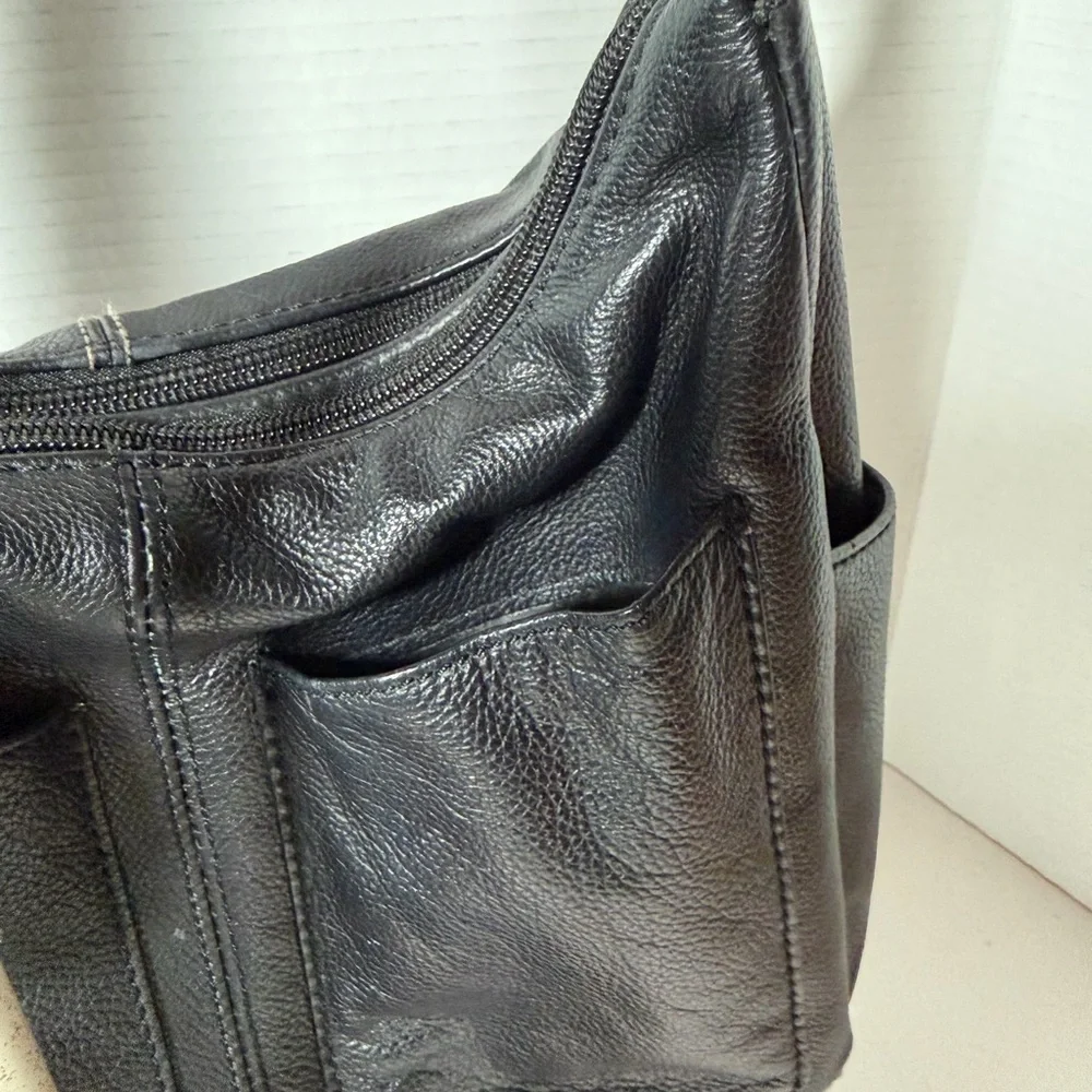 Black Leather Shoulder Bag